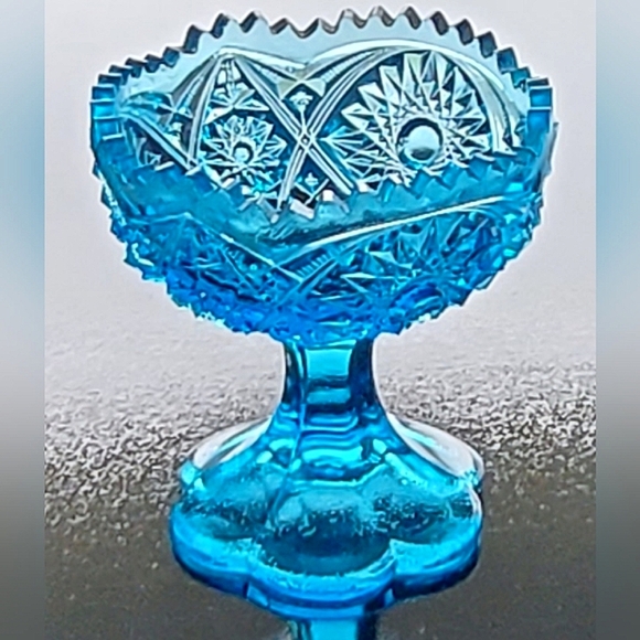 Vntg "Martec Blue" 5" Pedestal bowl by Kemple 🇺🇸 - Picture 2 of 3